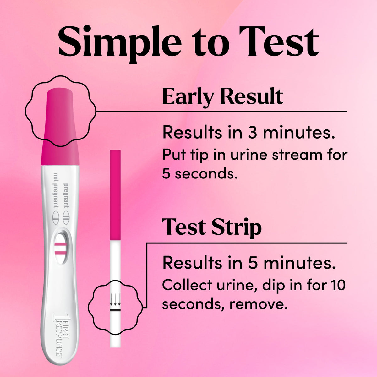 First Response Comfort Check Pregnancy Test, Early Result and Test Strips, 8 Count