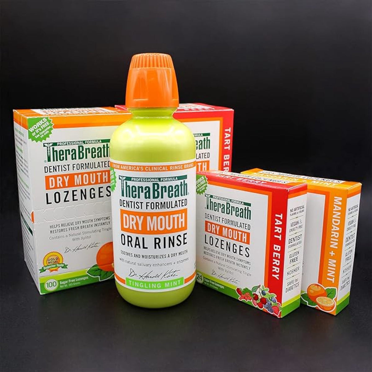 TheraBreath Dry Mouth Mandarin Mint Lozenges, 100 count, 165 g