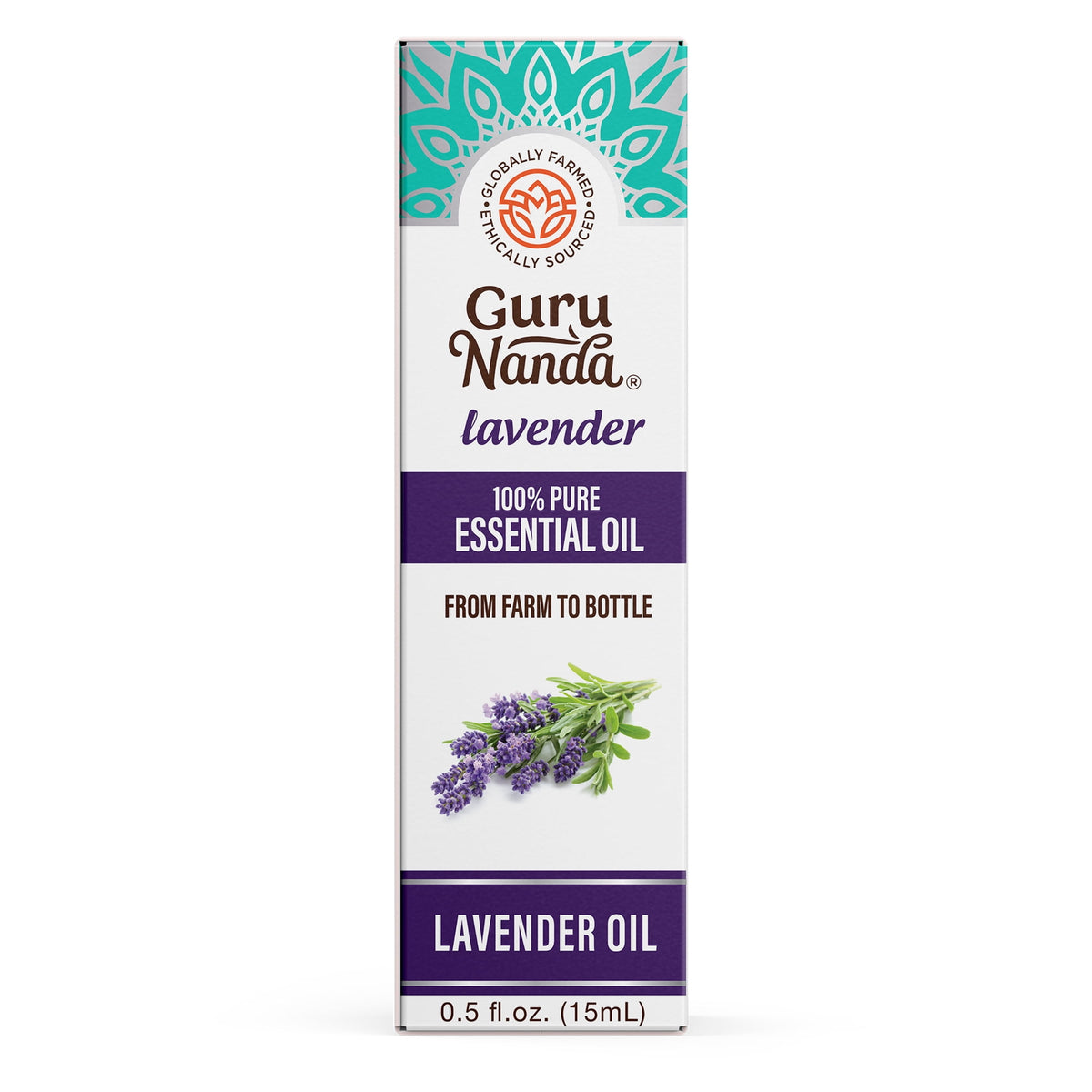 GuruNanda Pure & Natural Lavender Essential Oil, Aromatherapy & Diffuser, 15 mL