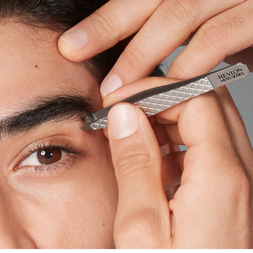 Revlon Slant Tip Tweezer for Eyebrows, Stainless Steel, Silver