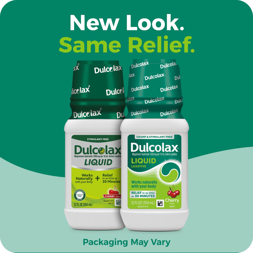 Dulcolax Saline Laxative Liquid, Fast & Gentle Constipation Relief, Cherry Flavor, Magnesium Hydroxide 1200 mg, 12 fl. oz.