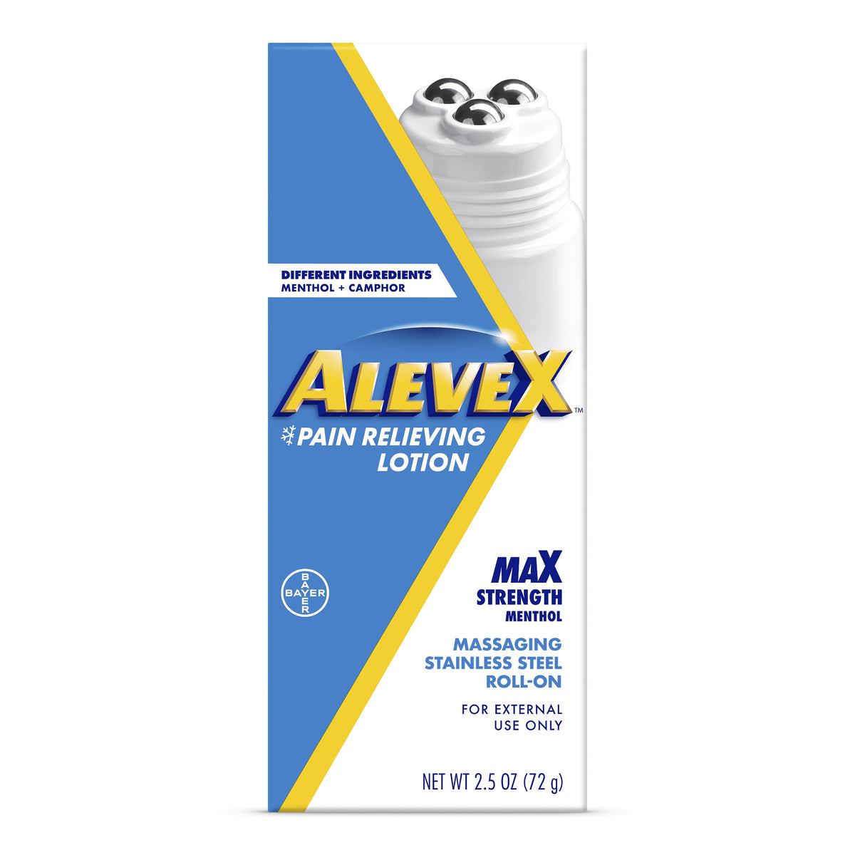 AleveX Pain Relieving Lotion with Rollerball Applicator Topical Pain Reliever, 2.5oz
