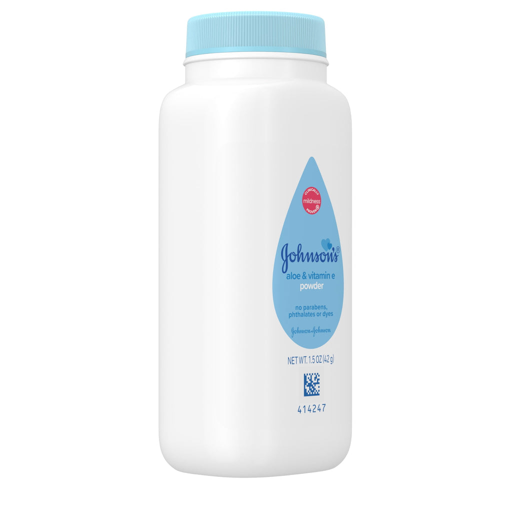 Johnson's Naturally Derived Cornstarch Powder for Baby & Toddler with Aloe & Vitamin E, 1.5 oz