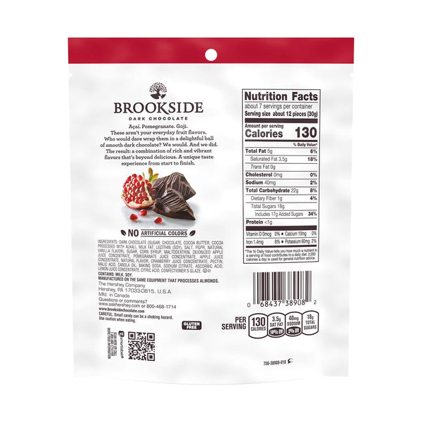 Brookside Dark Chocolate and Pomegranate Flavored Snacking Chocolate, Bag 7 oz