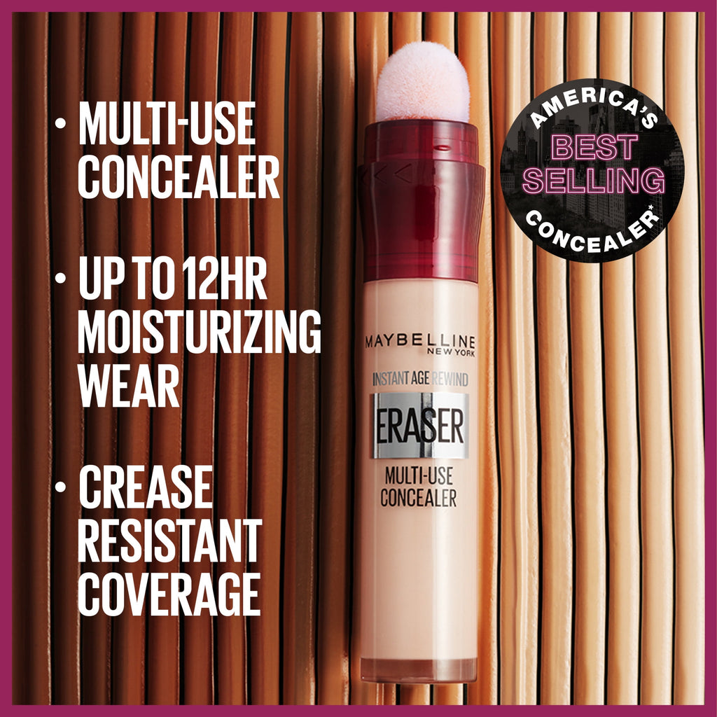 Maybelline Instant Age Rewind Eraser Multi-Use Concealer Makeup, Shade 100, 0.2 fl oz