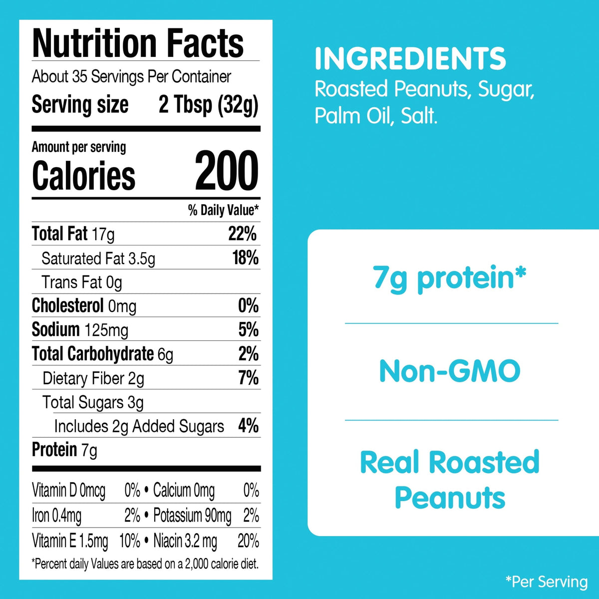 SKIPPY Natural SUPER CHUNK Peanut Butter Spread, Crunchy Peanut Pieces, 7g (7% DV) Protein, 40 oz Jar