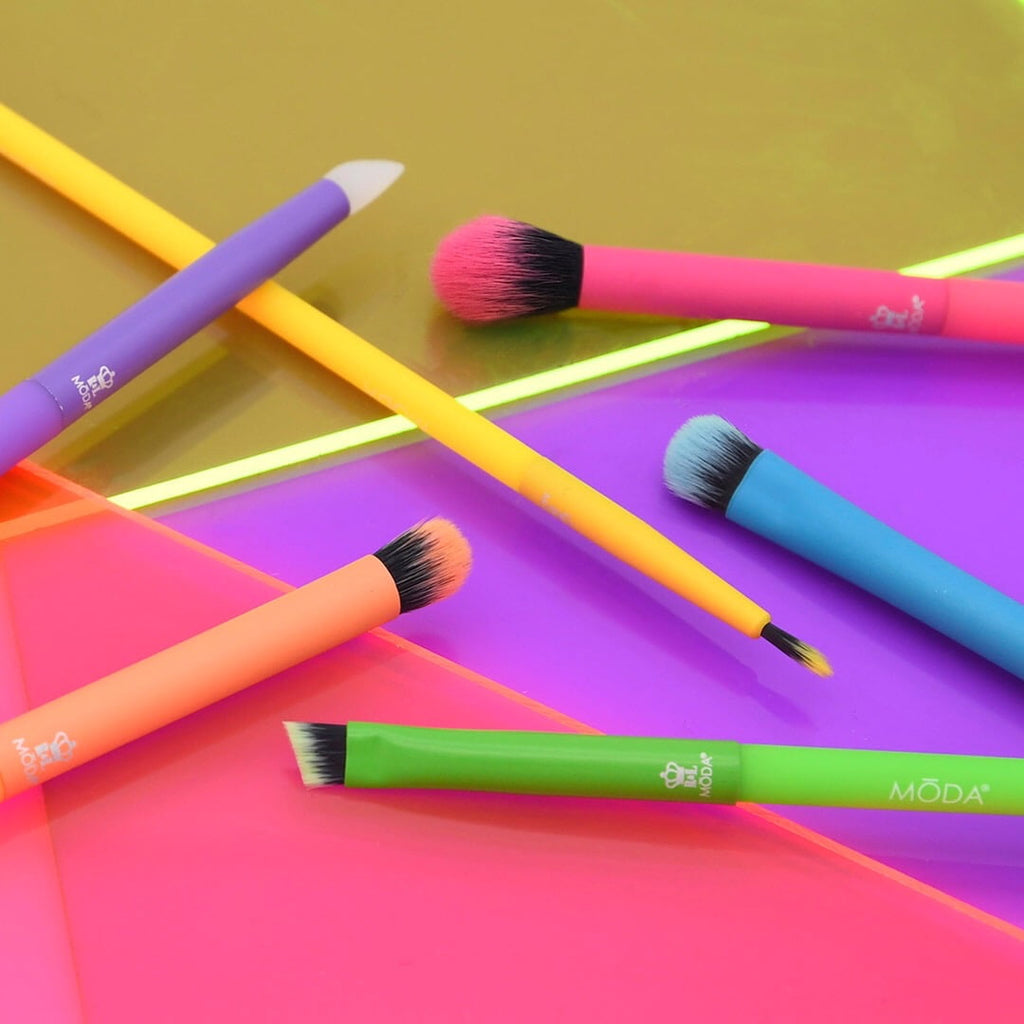 Moda Totally Electric Bright Eyes 7pc Makeup Brush Kit