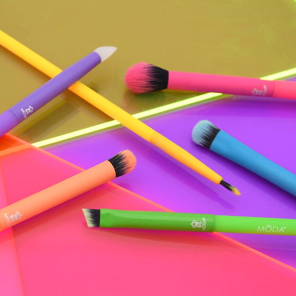 Moda Totally Electric Bright Eyes 7pc Makeup Brush Kit