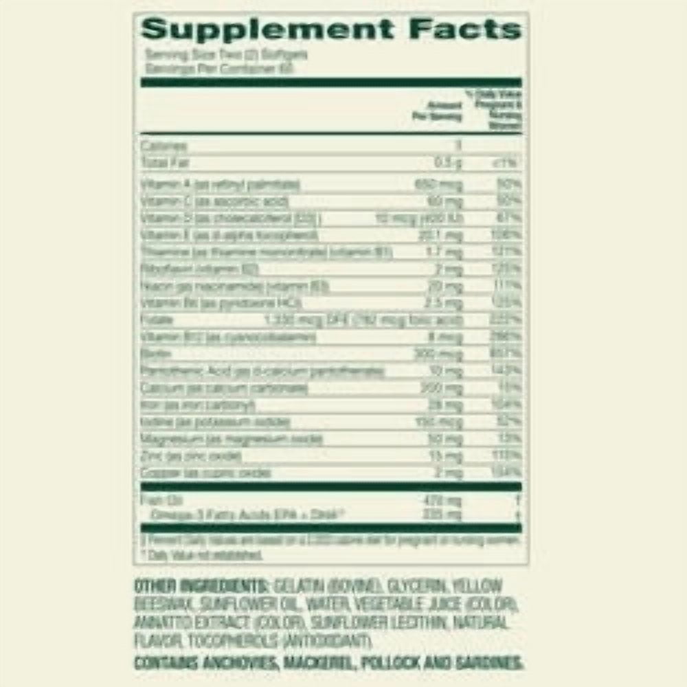 Spring Valley Prenatal Mini Multivitamin/Multimineral Supplement, Mini Softgels, 120 Count