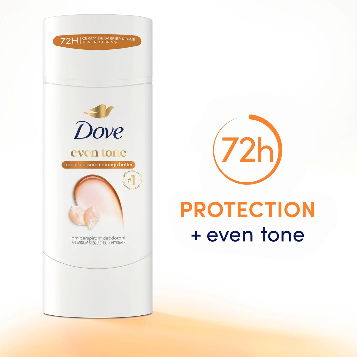 Dove Antiperspirant Deodorant Stick For Uneven Skin Tone Apple Blossom & Mango Butter 48-hour Odor And Sweat Protection ,2.6 oz