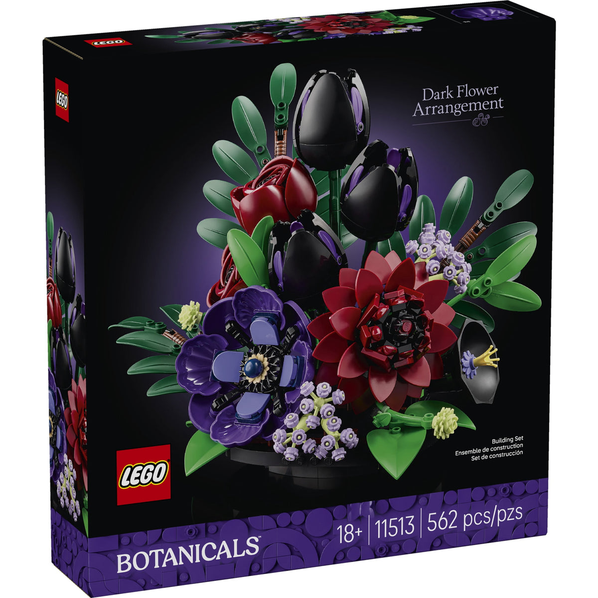 LEGO Botanicals Dark Flower Arrangement Building Set for Adults 11513