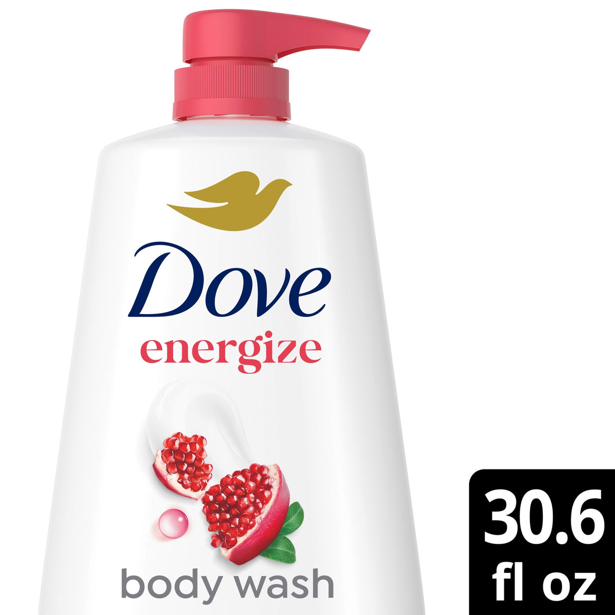 Dove Body Wash with Pump for 24hr Lotion-Soft Skin Rejuvenating Pomegranate & Hibiscus Moisturizing Skin Cleanser with No Sulfates No Parabens