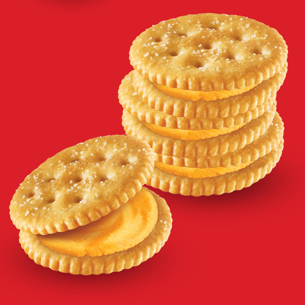 RITZ Cheese Sandwich Crackers, Lunch Snacks, 8 Snack Packs (6 Cracker Sandwiches Per Pack)