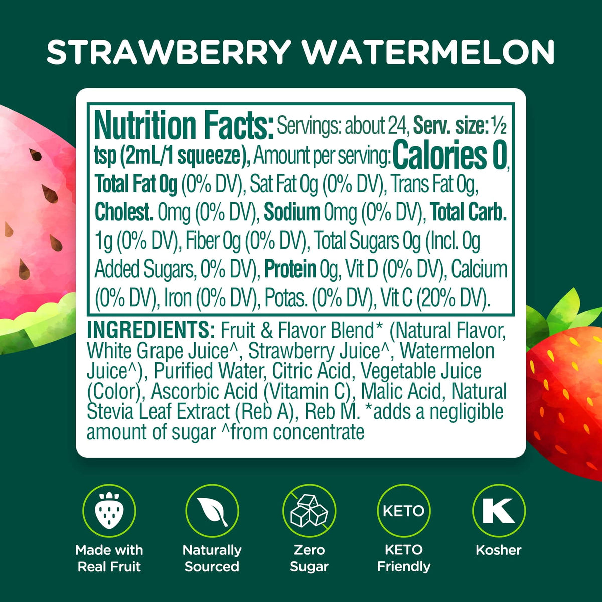 Stur Strawberry Watermelon Drink Mix, Liquid Water Enhancer, Sugar-Free, 1.62oz