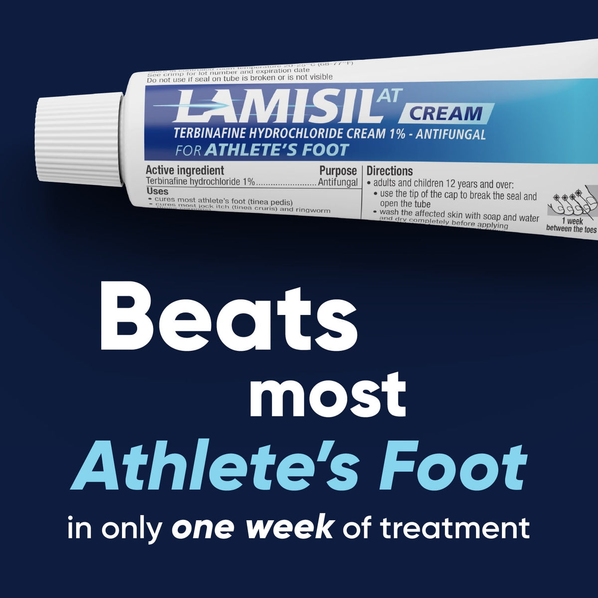 Lamisil Athlete's Foot Cream, 1 Week Antifungal Treatment, Prescription Strength Terbinafine, 1 oz