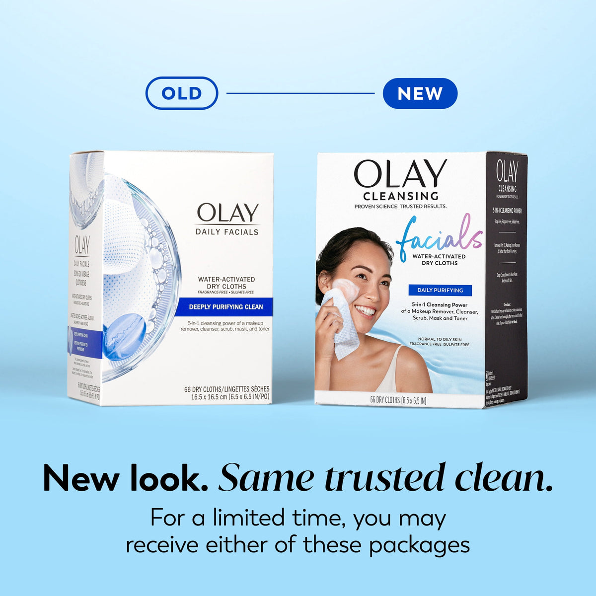 Olay Makeup Remover Wipes, Daily Facials,&nbsp;&nbsp;Fragrance-Free, Gentle Face Cleanser, 66 Count