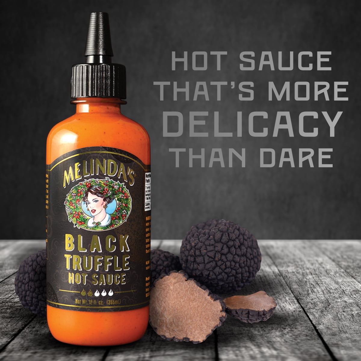 Melinda's Black Truffle Hot Sauce, Condiment and Sauce, 12 oz