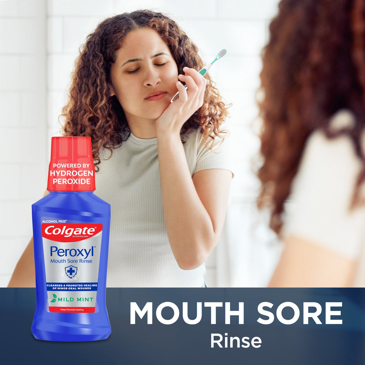 Colgate Peroxyl Alcohol Free Mouthwash and Mouth Sore Rinse, Mild Mint, 8.4 fl oz