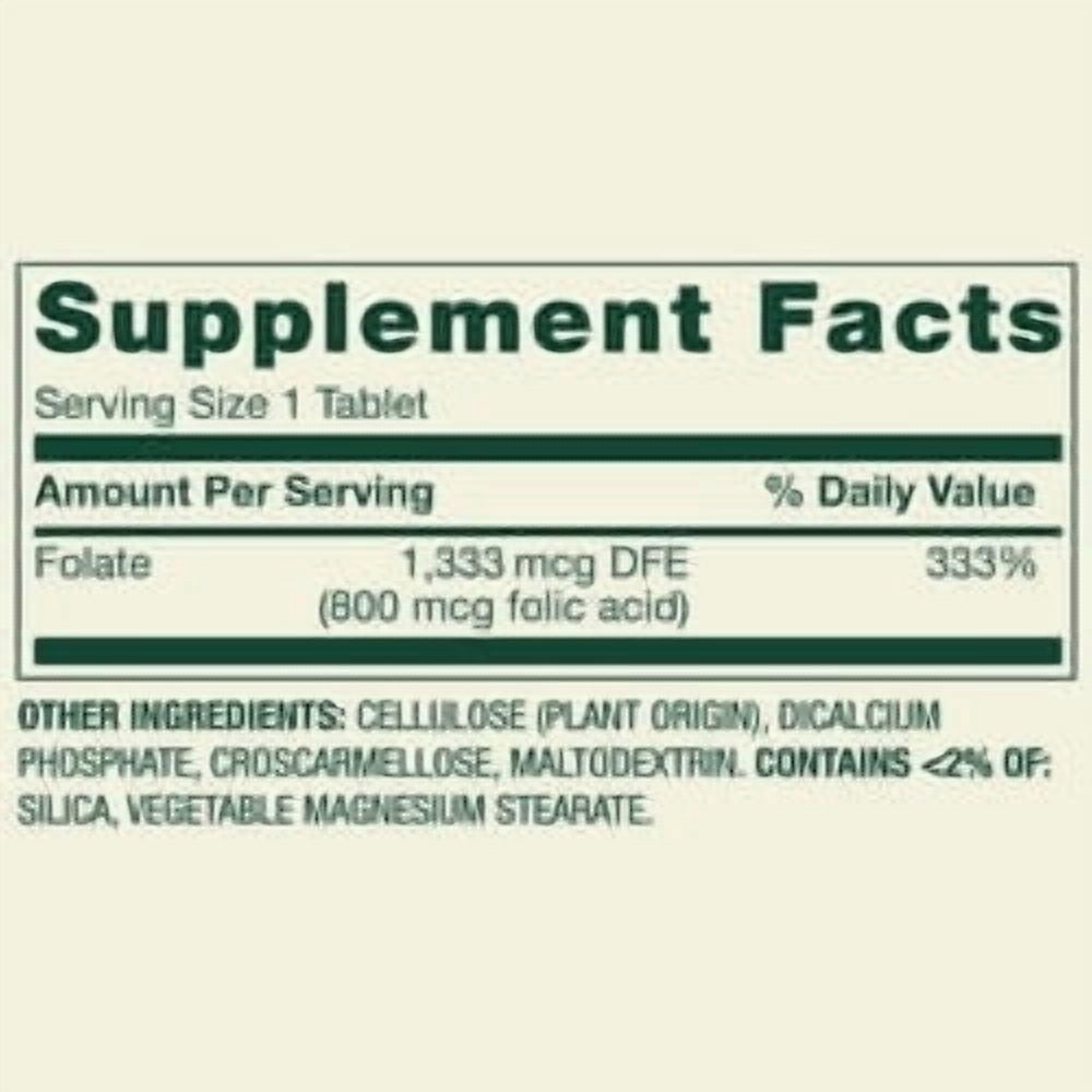 Spring Valley Folate Dietary Supplement, 1,333 mcg DFE, 400 Count