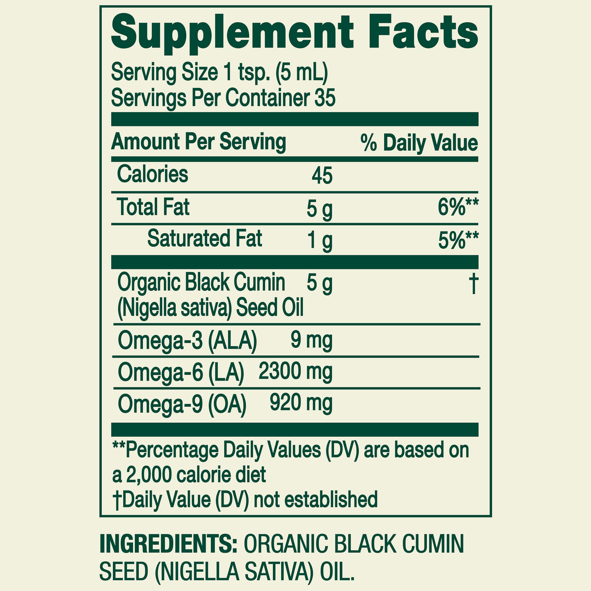 Spring Valley Organic Cold Pressed Black Seed Oil, 6 fl oz
