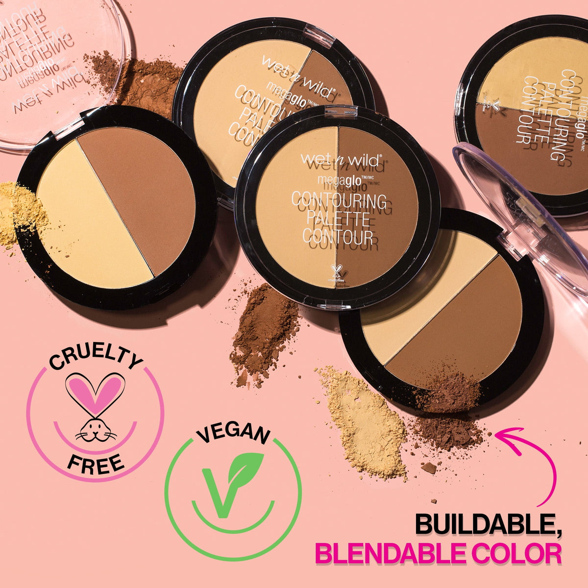 Wet n Wild MegaGlo Contouring Makeup Palette, Caramel Toffee, 0.44 oz