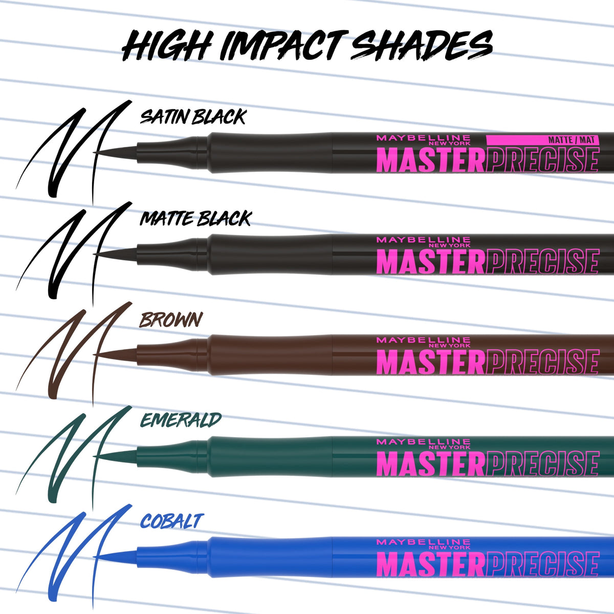 Maybelline EyeStudio Master Precise All Day Liquid Eyeliner Makeup, Matte Black