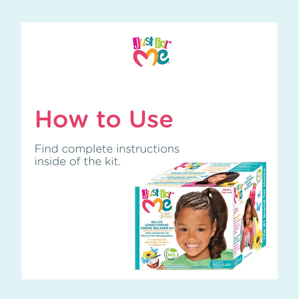 Just For Me No-Lye Conditioning  Créme Relaxer Kit, Curly, Child