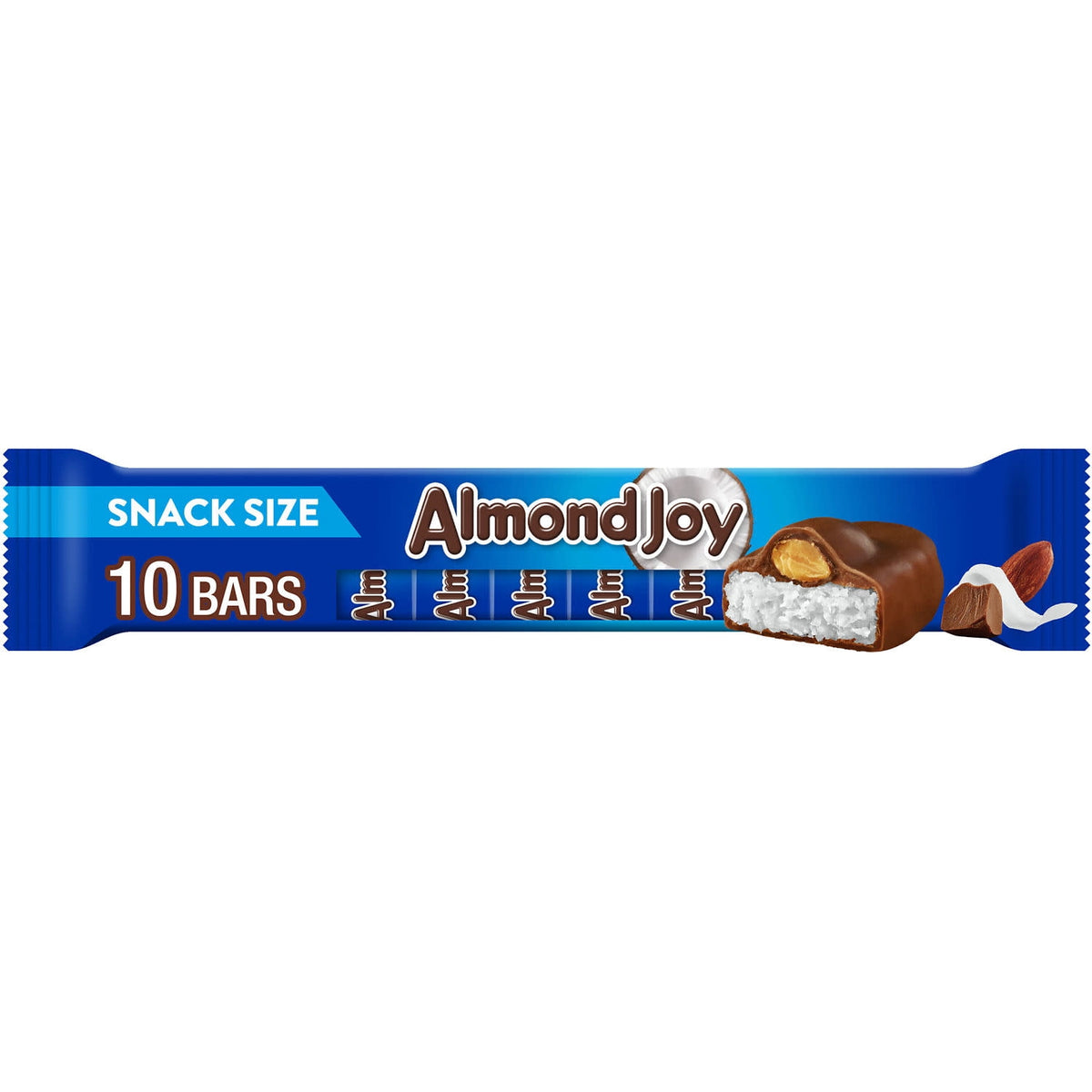 Almond Joy Coconut & Almond Chocolate Candy Bars & Miniatures, Snack Size, .6 oz (10 Count)