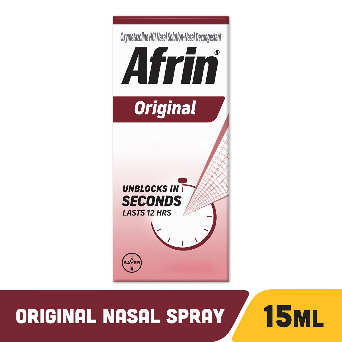 Afrin Original Nasal Spray, 12 Hour Congestion Relief 15 mL