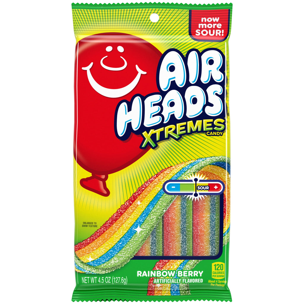 Airheads Xtremes Belts Candy, Rainbow Berry, 4.5 oz