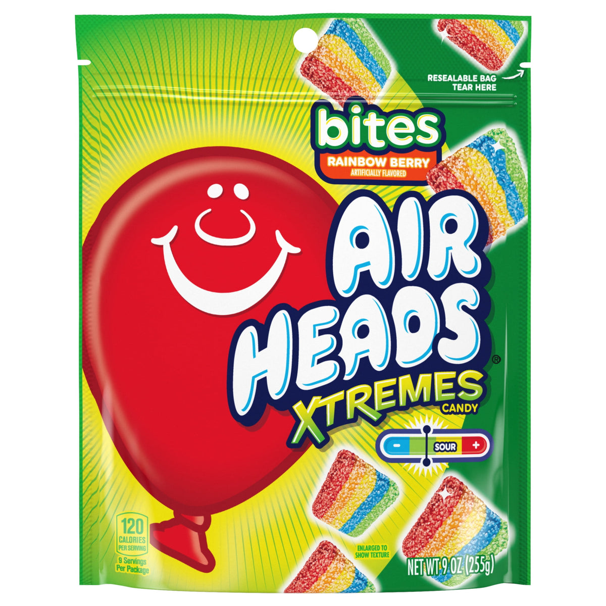 Airheads Xtremes Bites Sweetly Sour Candy, Rainbow Berry, 9 oz