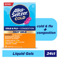 Alka-Seltzer Cold, Cold & Flu + Congestion Severe Fast Gels, 24 Count