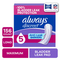 Always Discreet Pads, Maximum Absorbency, Long, 156 Count