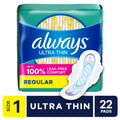 Always Ultra Thin Pads with Wings, Size 1, Regular, 22 Count