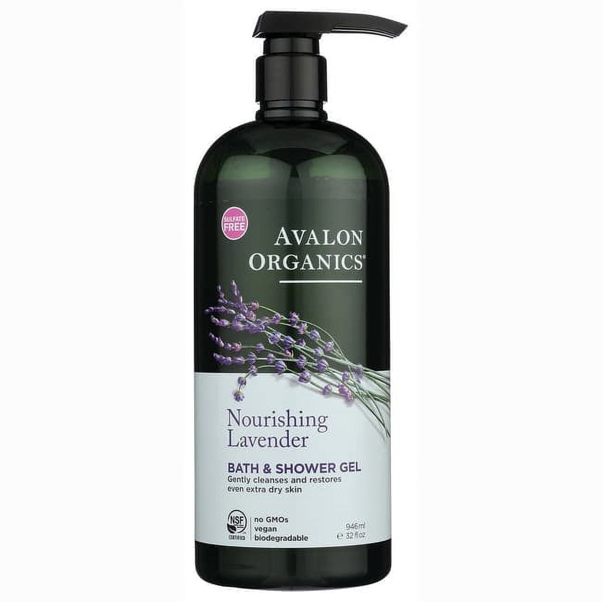 Avalon Organics Nourishing Lavender Bath & Shower Gel, 32 Fl Oz