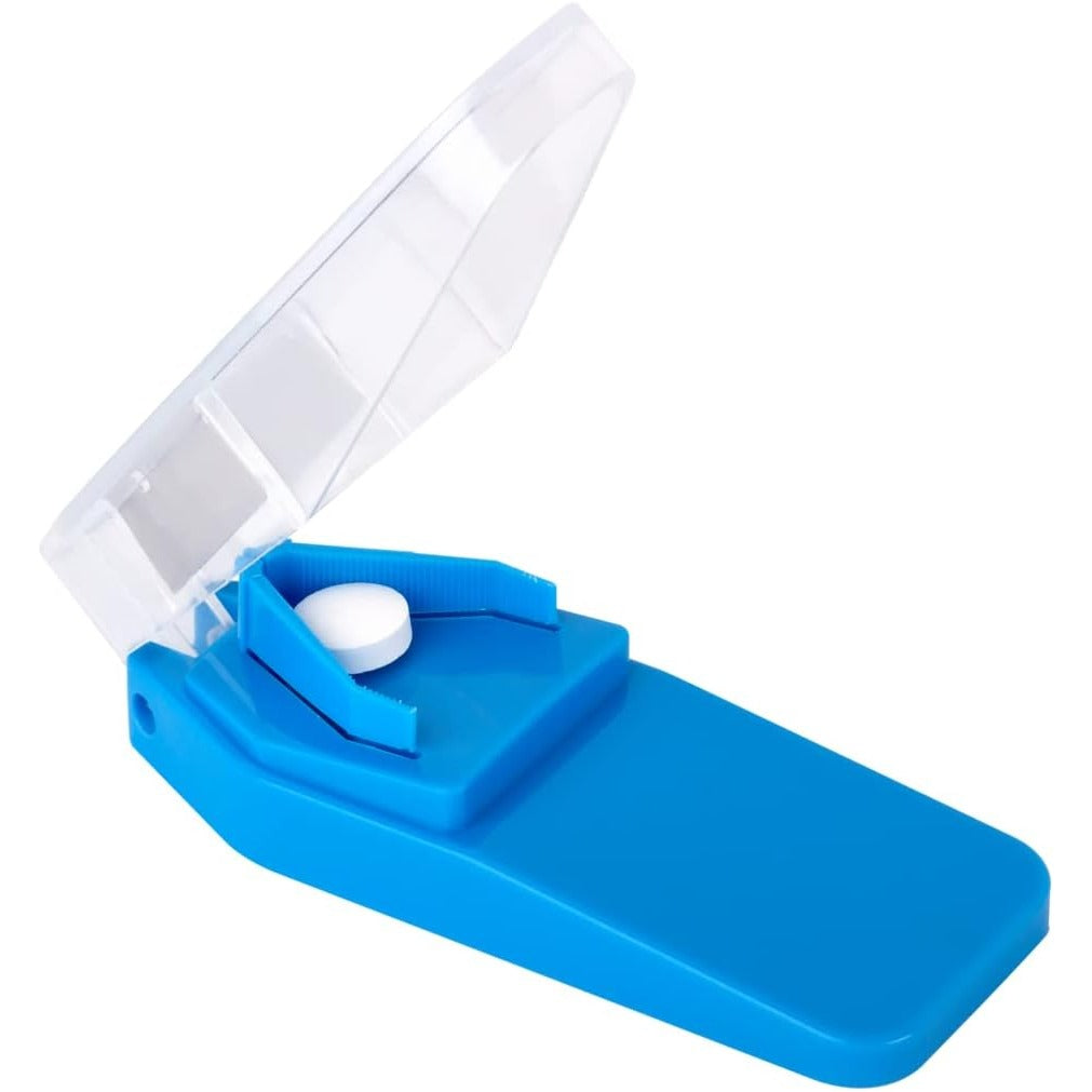 Ezy Dose Pill Cutter and Splitter, Cuts Pills, Vitamins, Tablets, Stainless Steel Blade, Travel Sized, Colors May Vary