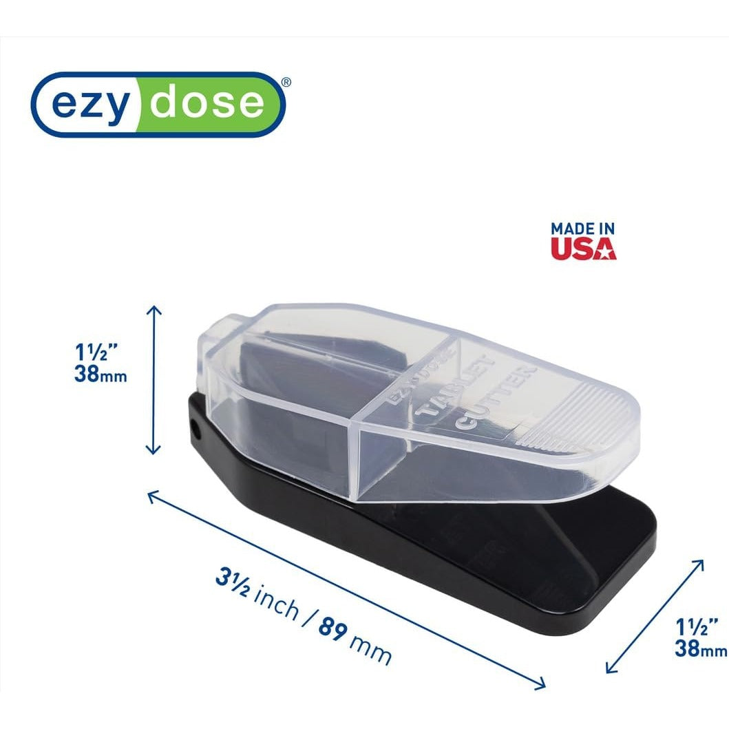 Ezy Dose Pill Cutter and Splitter, Cuts Pills, Vitamins, Tablets, Stainless Steel Blade, Travel Sized, Colors May Vary