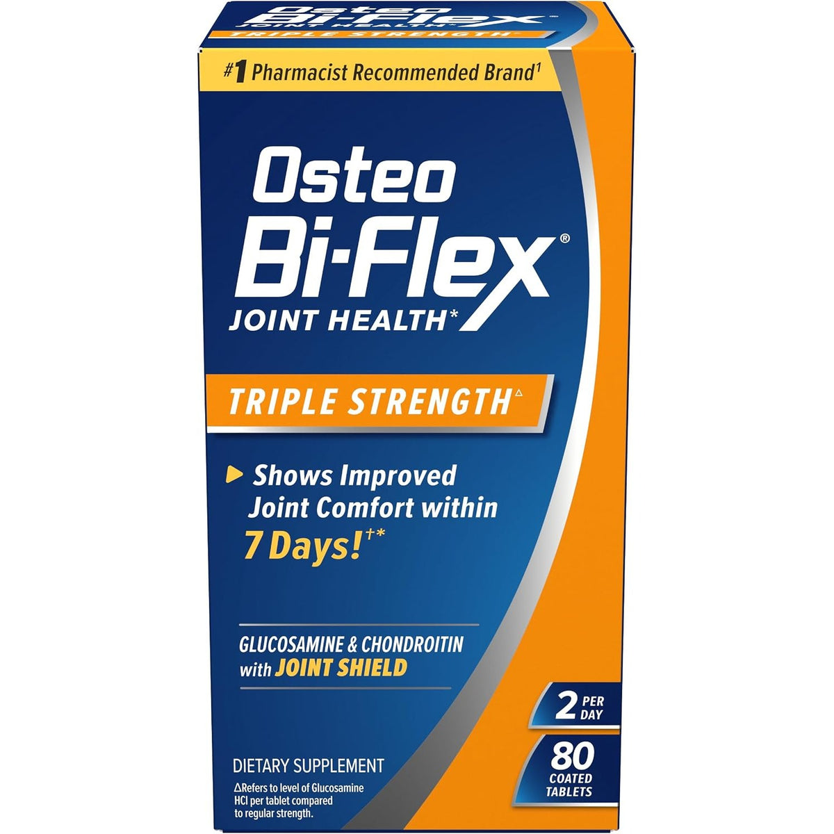 Osteo Bi-Flex Triple Strength Glucosamine Chondroitin Supplement, Improve Joint Function, Strength, Flexibility, Mobility 80 Coated Tablets