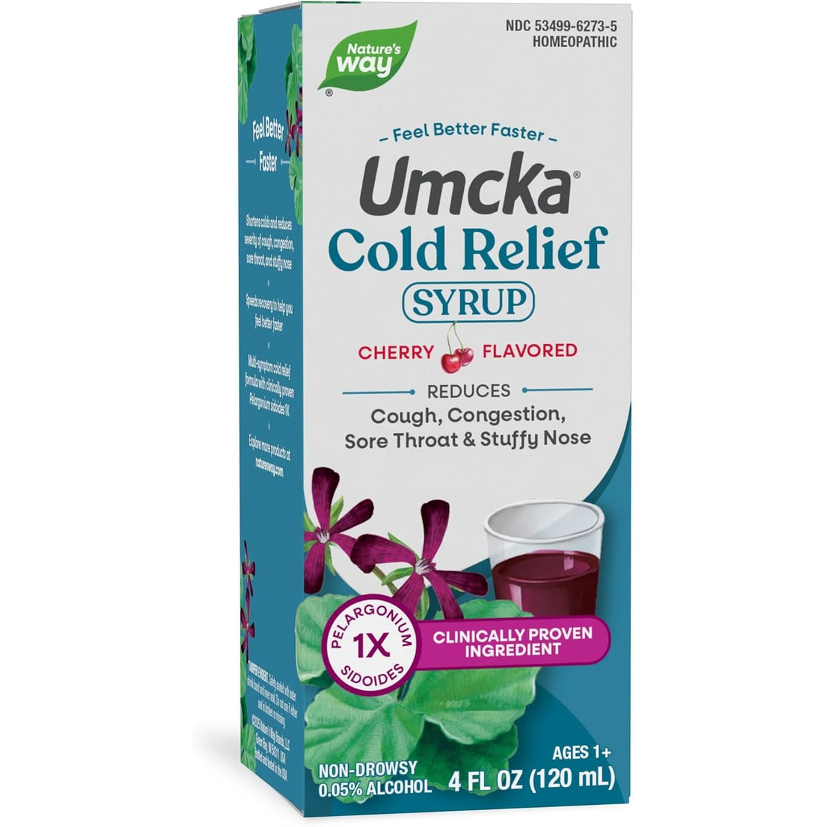 Nature's Way Umcka Cold Relief Syrup, Non-Drowsy Liquid, Cherry, 4 fl oz
