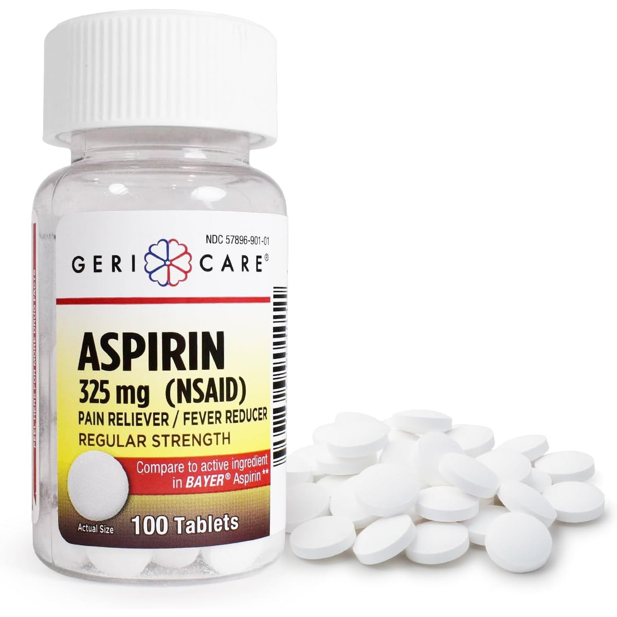 GeriCare Bottled Aspirin 325mg 100 Count Bottle (Pack of 1)