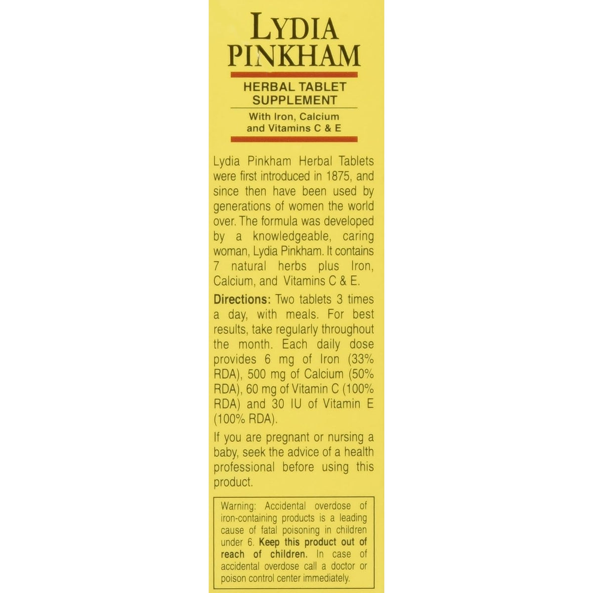 Lydia Pinkham Tablets for Menstruation and Menopause Support, 72 Count