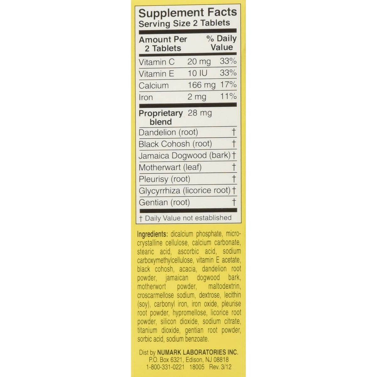 Lydia Pinkham Tablets for Menstruation and Menopause Support, 72 Count