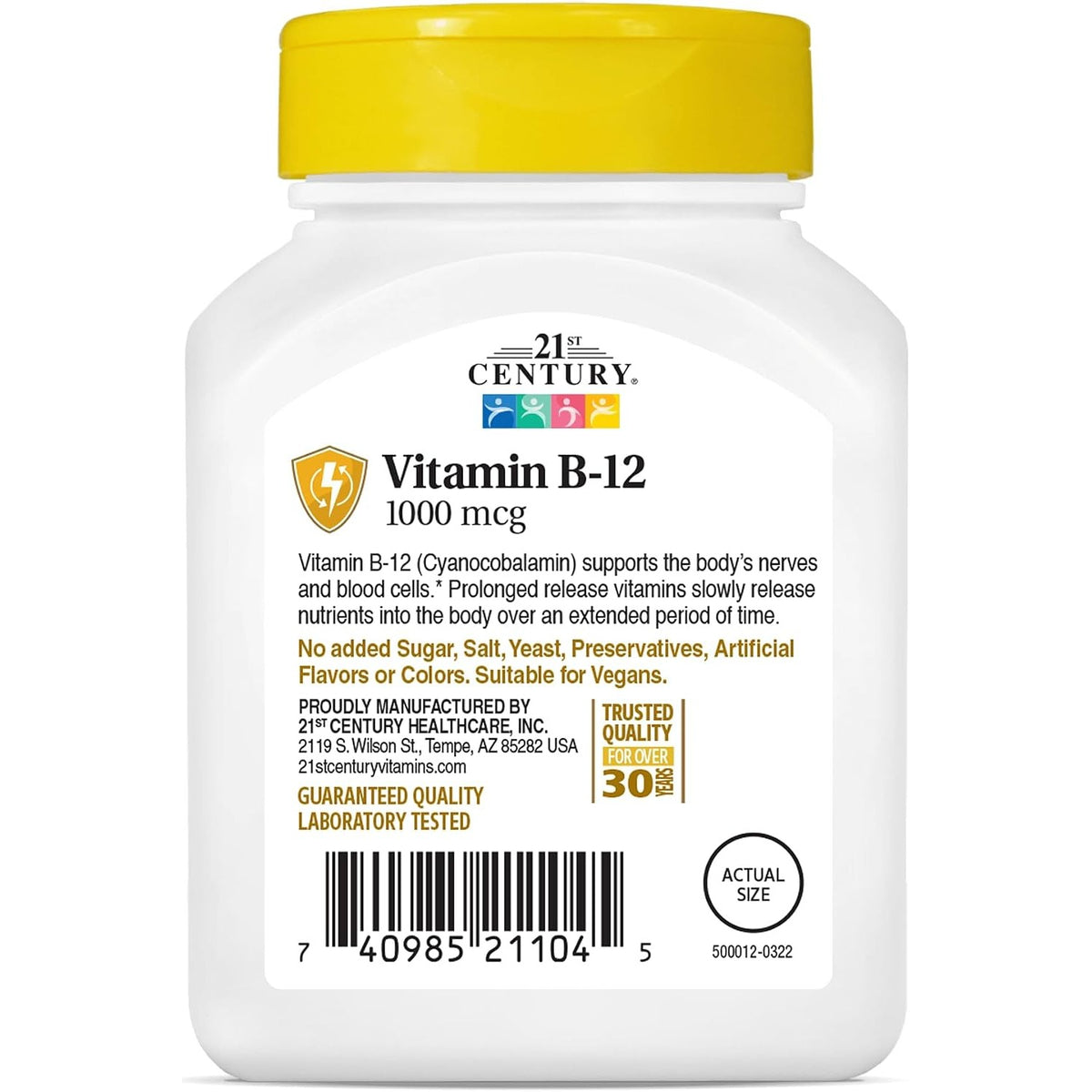 21st Century Vitamin B-12 1000 mcg Prolonged Release Tablets, 110 Count