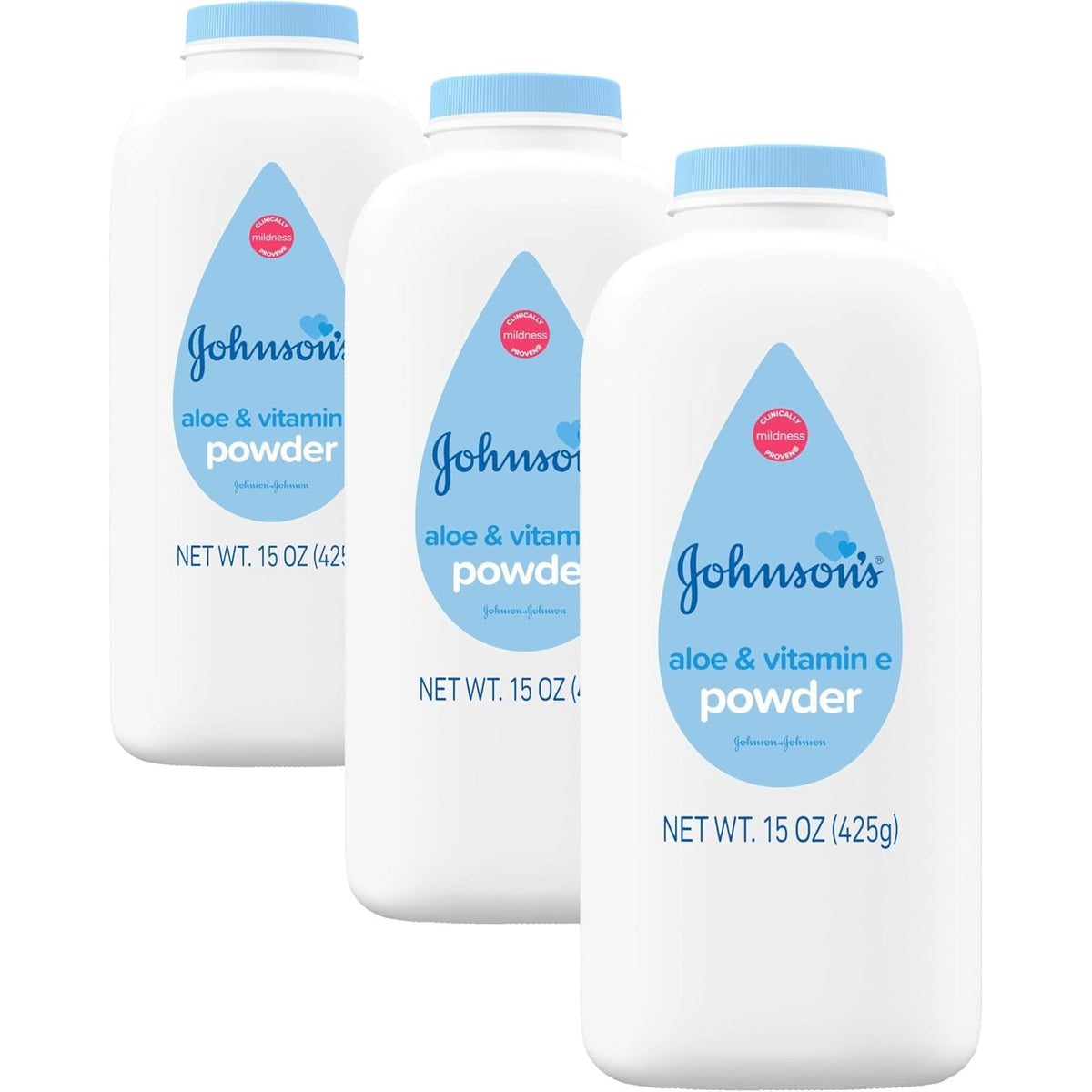 Johnson's Baby Powder with Cornstarch, Aloe & Vitamin E, 15 oz