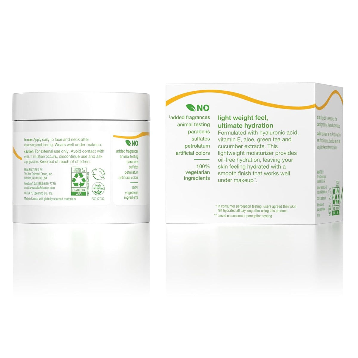 Alba Botanica Daily Oil Free Hydrating Moisturizer, with Hyaluronic Acid and Vitamin E, 3 Oz (Packaging May Vary)