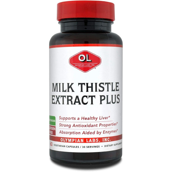 Olympian Labs Milk Thistle Extract Plus Enzymes, Antioxidants, Supporting Liver Health, 60 Vegetarian Caps