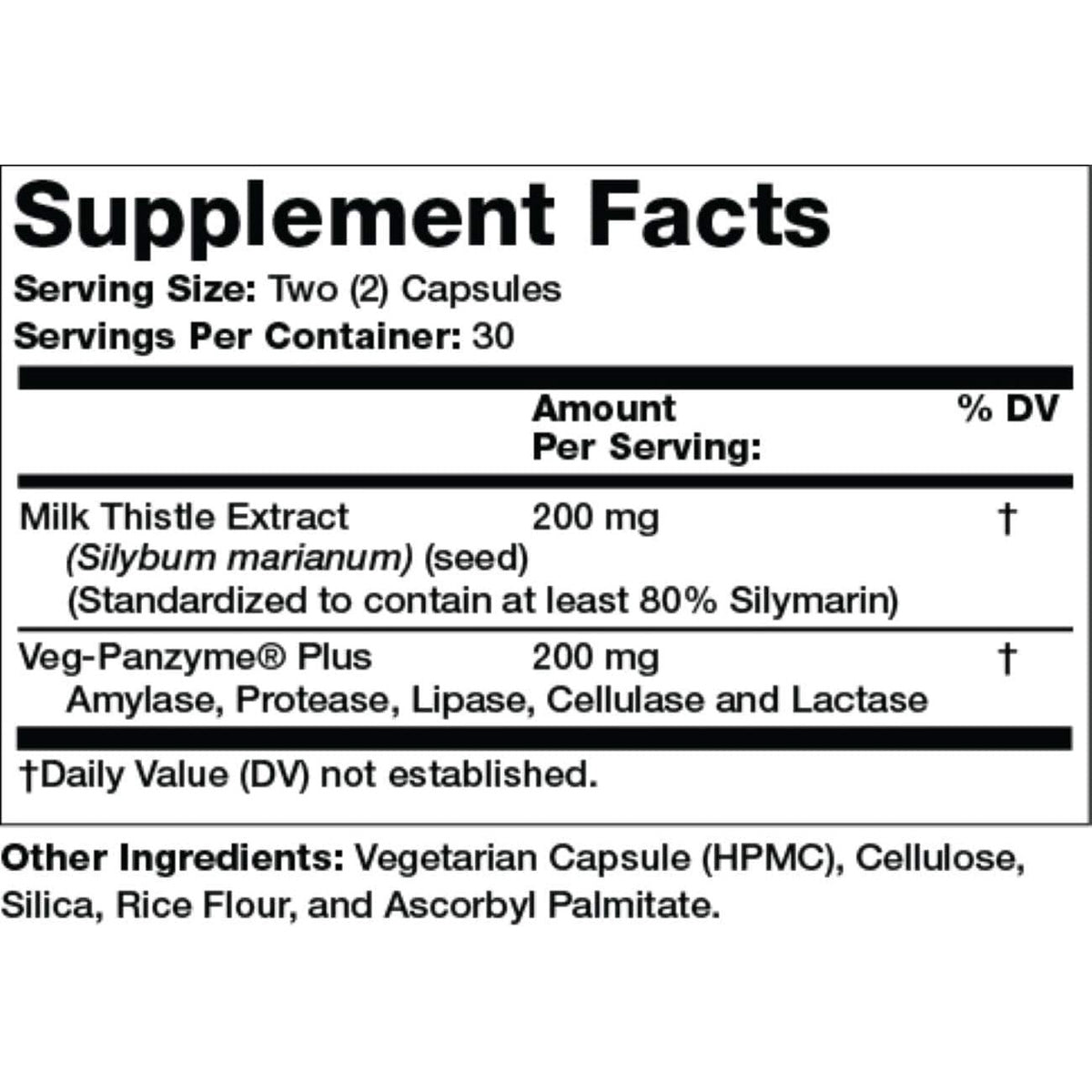Olympian Labs Milk Thistle Extract Plus Enzymes, Antioxidants, Supporting Liver Health, 60 Vegetarian Caps