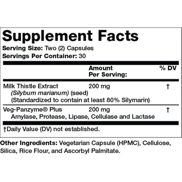 Olympian Labs Milk Thistle Extract Plus Enzymes, Antioxidants, Supporting Liver Health, 60 Vegetarian Caps