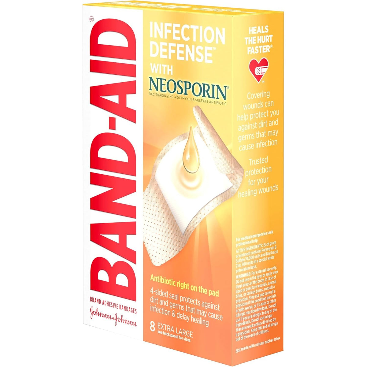BAND-AID Brand Adhesive Bandages, Infection Defense, Extra Large, 8 Count