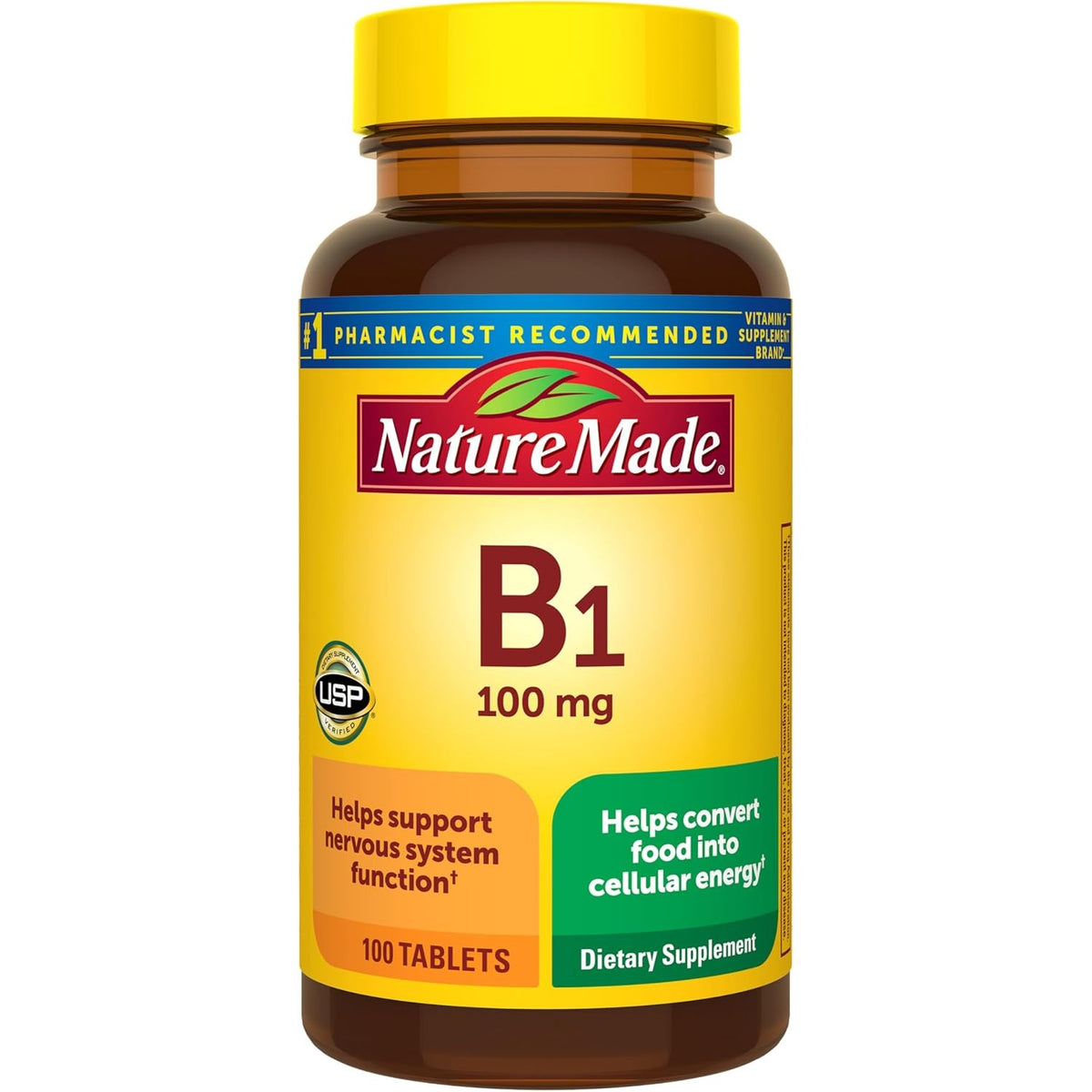 Nature Made Vitamin B1 100mg Tablets, 100 Tablets
